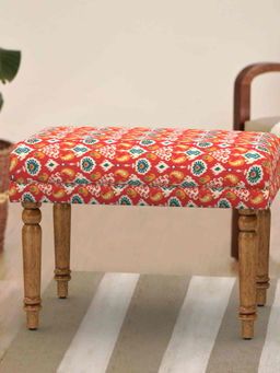 Chumbak - Nawaab Bench Small - Red Ikkat