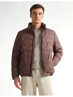 Arrow Newyork - Mens Mock Collar Regular Fit Brown Jacket