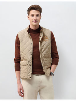 U.S. Polo Assn. Denim Co. - Mens High Neck Solid Quilted Beige Jacket