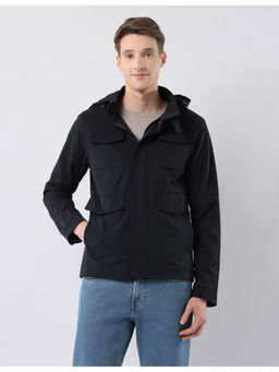U.S. POLO ASSN. - Mens Solid Regular Fit Detachable Hood Jacket