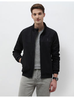 U.S. POLO ASSN. - Mens Mock Collar Solid Black Jacket