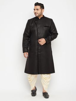 Vastramay - Men Black Silk Blend Sherwani
