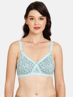 Zivame - Rosaline Everyday Double Layered Non Wired 3-4th Coverage T-Shirt Bra - Blue