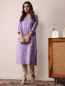 Libas - Lavender Embroidered Kurta