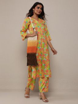 Libas - Green Floral Kurta and Pant