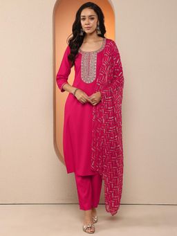 Libas - Pink EmbroidePink Kurta with Pant and Dupatta