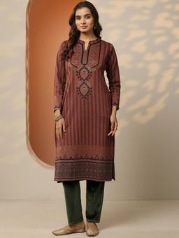 Libas - Brown Woven Kurta