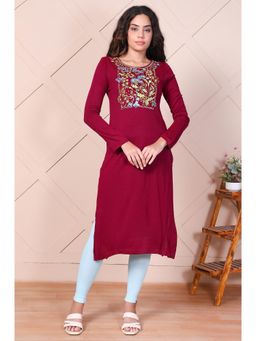 Aurelia - Maroon Floral Kurta