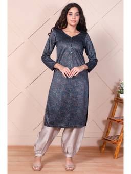 Aurelia - Navy Blue Abstract Kurta