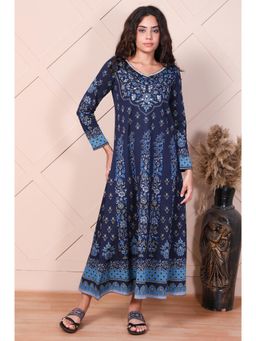 Aurelia - Navy Blue Floral Kurta