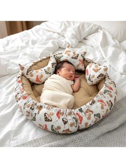 StarAndDaisy - Beige Printed Sleeping Bed with Pillow