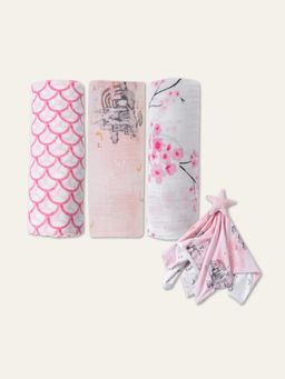 Malabar Baby - Multi-Color Printed Organic Muslin Swaddles (Pack of 3)