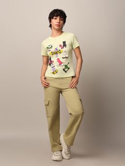 ONLY - Women Regular Fit Green T-Shirt