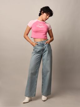 ONLY - Women Regular Fit Pink T-Shirt