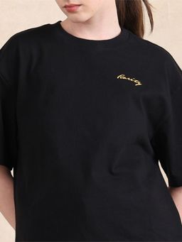 RAREISM - Flex Primary Black Oversized Regular T-Shirt