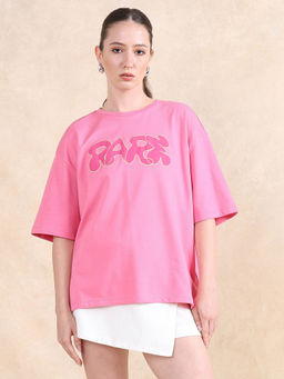 RAREISM - Zines Primary Pink Oversized Regular T-Shirt