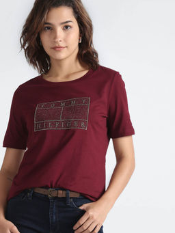Tommy Hilfiger - Women Red Color T-Shirt