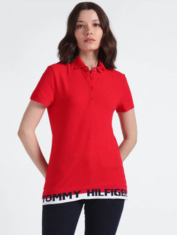 Tommy Hilfiger - Women Red Color Polo T-Shirt