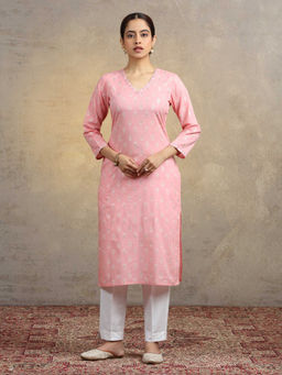 Cotton Culture - Baby Pink Pure Cotton Straight Kurta