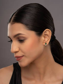 Sica Jewellery - 925 Silver Miren Green Stud Earrings