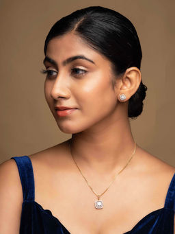 Sica Jewellery - 925 Silver Double Halo Square Jewellery Set