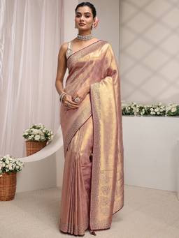 Libas Art - Lavender Embellished/Sequined Saree with Unstittched Blouse