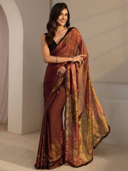 Libas - Multi-Color Embellished/Sequined Saree with Unstittched Blouse