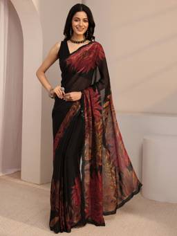Libas - Multi-Color Embellished/Sequined Saree with Unstittched Blouse