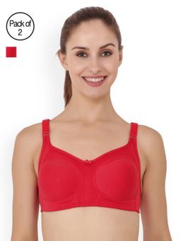 Floret - Pack of 2 Full-Coverage Bras - Red