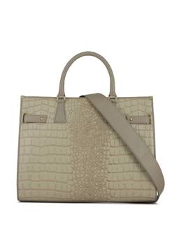 Da Milano - Genuine Leather Olive Handbag Bag with Detachable Strap