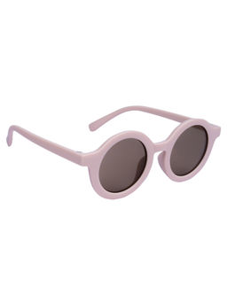 Spiky - Peach Frame Black Lense Round UV Protection Sunglass Raund_Peach