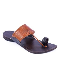 Korakari - Handmade Dual Tone Kolhapuri Chappal