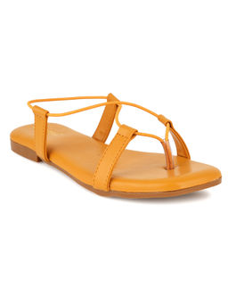 SCENTRA - Livia Mustard T-Strap Flats