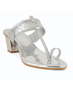SCENTRA - Inaya Silver Kolhapuri Heels