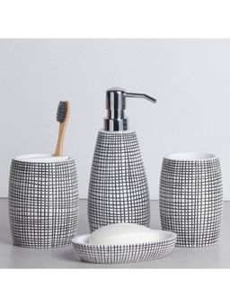 OBSESSIONS - Polyresin 4Pc Bathset, Black & White