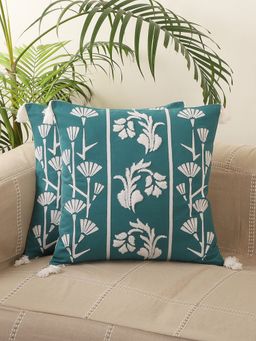 Jamio FIrati - Multi-Colour Set Of 2 Embroidered Square Cushion Covers