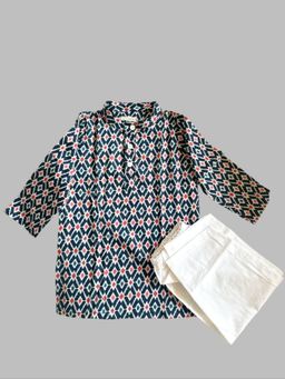 Mini Maana - Ari Multicolor Cotton Printed Kurta with Pyjama