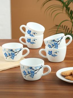 Larah by Borosil - 6Pc 140Ml Mimosa Opalware Tea-Coffee Cup Set Set