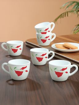 Larah by Borosil - 6Pc 90Ml Diana Opalware Tea-Coffee Set
