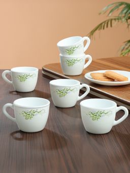 Larah by Borosil - 6Pc 90Ml Erba Opalware Tea-Coffee Set