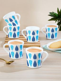 Larah by Borosil - 6Pc 160Ml Crysta Fable Opalware Tea-Coffee Mug Set