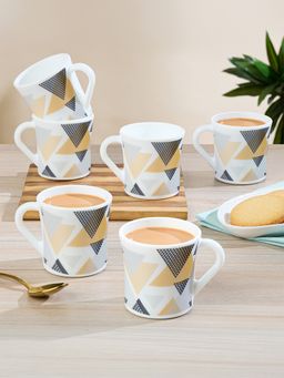 Larah by Borosil - 6Pc 160Ml Crysta Nivaah Opalware Tea-Coffee Mug Set