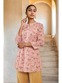 Soch - Peach Georgette Floral Print Tunic