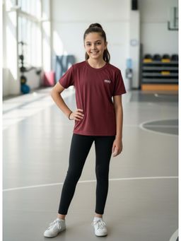 TRAINIKS - Core Jacquard Maroon T-Shirt