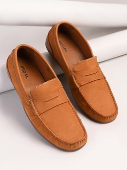 REGAL - Tan Mens Leather Saddle Loafers