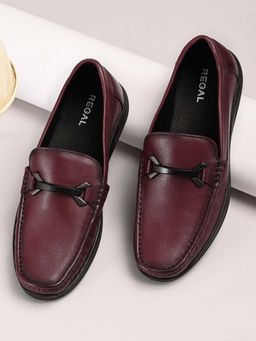 REGAL - Bordo Men Leather Buckled Slip Ons Loafers