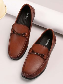 REGAL - Tan Men Flexi Leather Buckled Loafers