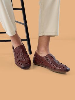 REGAL - Tan Mens Stylish Leather Fisherman Sandals