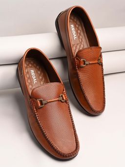REGAL - Tan Mens Classic Leather Buckled Loafers