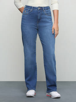 U.S. POLO ASSN. - Women Blue Solid/Plain Cotton Jeans